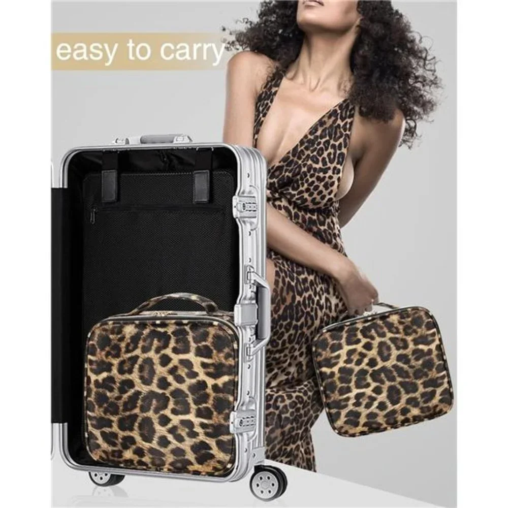 Makeup Cosmetic Case Organizer Portable Storage Bag with Adjustable Dividers